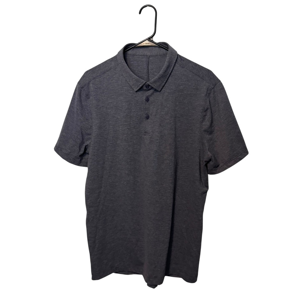 Lululemon Polo Shirt Mens Medium Purple Evolution Performance Stretch Slim Golf